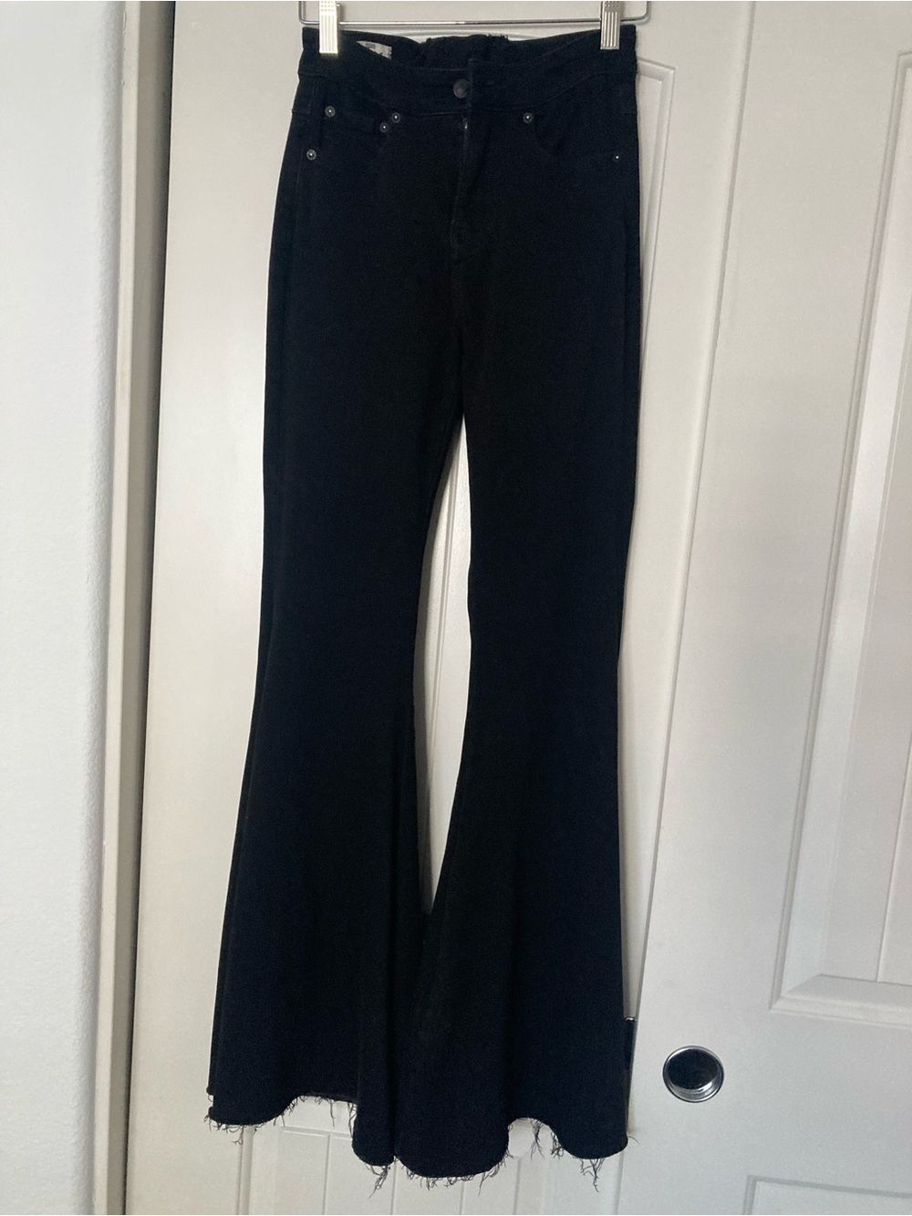 Free People We The Free Black Lace-Up Back Flare Jeans Size 25